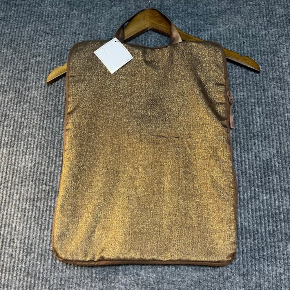 Metallic Bronze Gold Padded Laptop Sleeve Case with Handle Zip Closure Tech Bag
